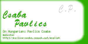 csaba pavlics business card